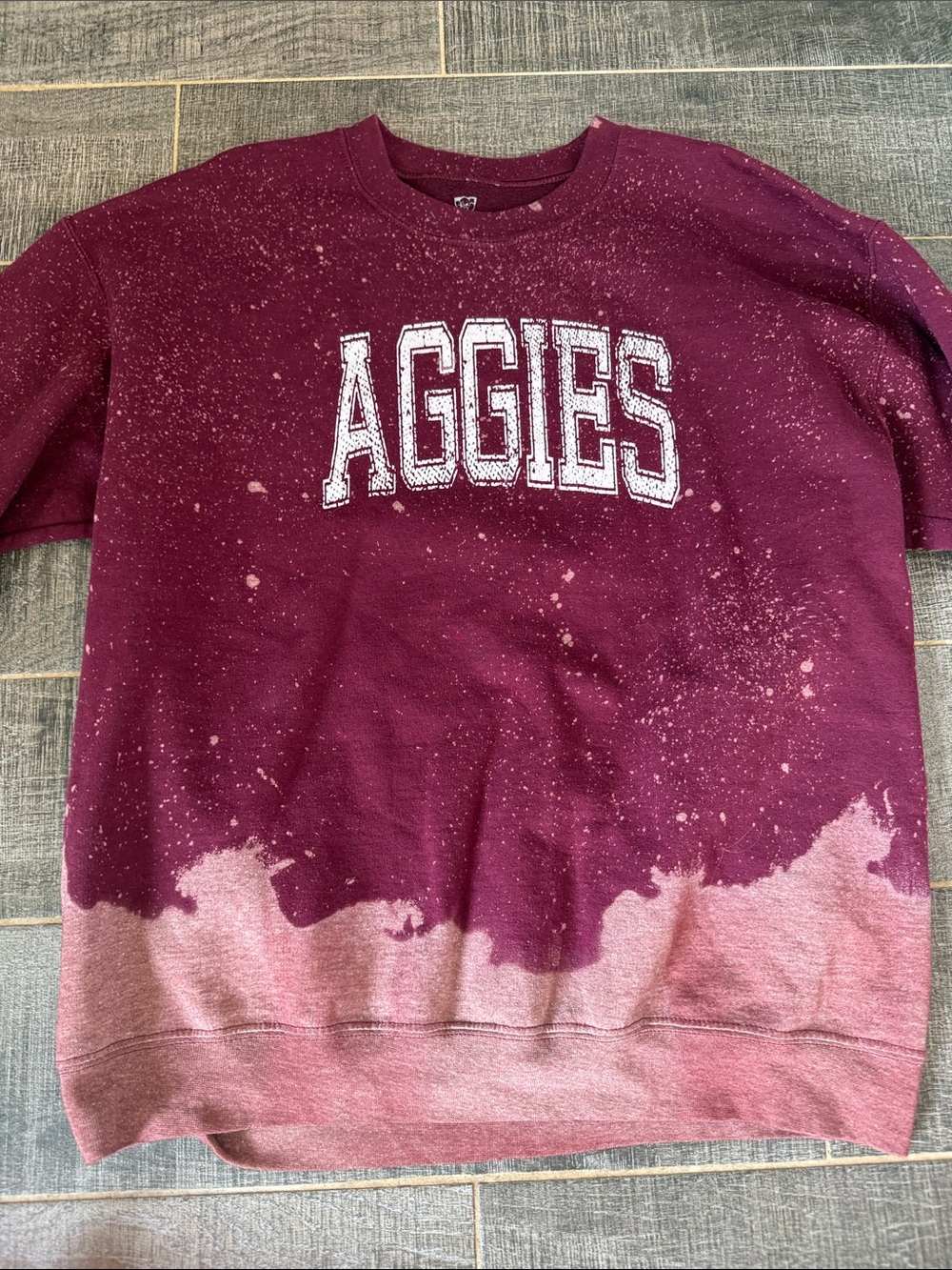 Aggies Maroon Dip-Dye Crewneck Sweatshirt
